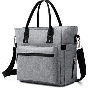 Large Insulated Lunch Bag for Women, Tote for Work, Picnic & Outdoor Grey